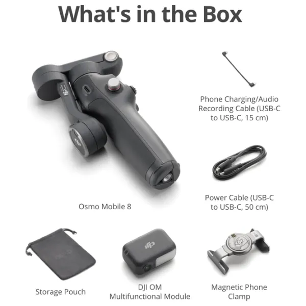 Stabilizator DJI Osmo Mobile 8 Advanced Tracking Combo Bluetooth / Black photo 2
