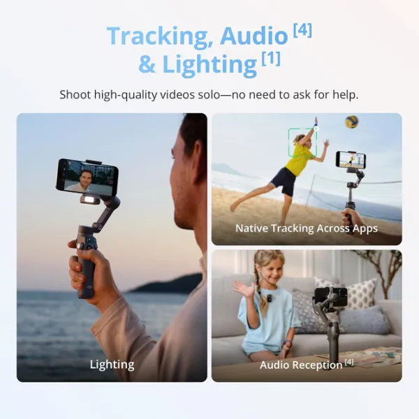 Stabilizator DJI Osmo Mobile 8 Advanced Tracking Combo Bluetooth / Black photo 9