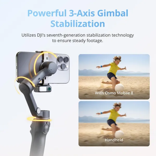 Stabilizator DJI Osmo Mobile 8 Advanced Tracking Combo Bluetooth / Black photo 11