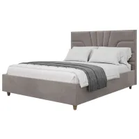 Кровать Crinela Oxana Modern Velluto 15 140 x 200 см / Фанера / Серебристо-серый