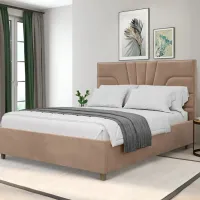 Кровать Crinela Oxana Modern Velluto 03 160 x 200 см / Фанера / Темно-бежевый photo 4