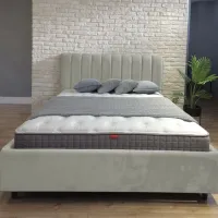 Кровать Crinela Rita Prestige Velluto 03 180 x 200 см / Фанера / Темно-бежевый photo 5