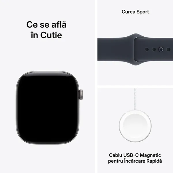 Ceas inteligent Apple Watch Series 12 1.8" / 42 mm / Gray - Navy Blue / MJE94ET/A photo 4