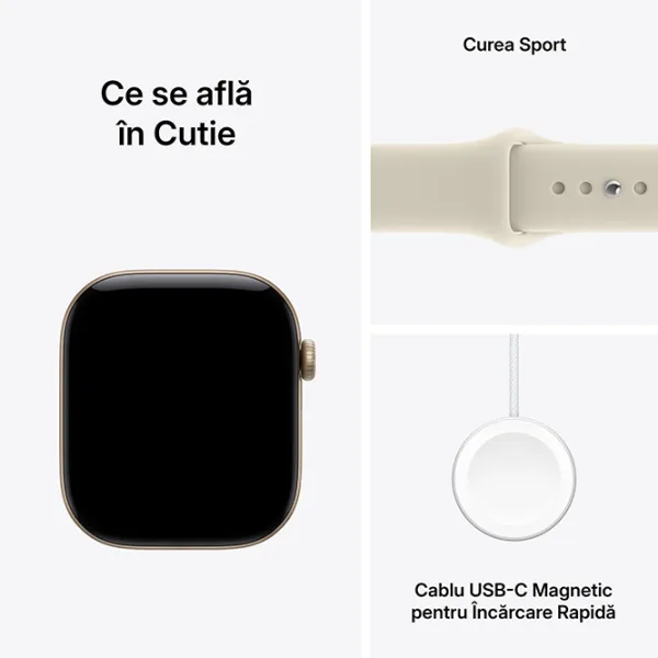 Ceas inteligent Apple Watch Series 12 1.8" / 42 mm / Light Gold - Sandstone / MJEE4ET/A photo 4