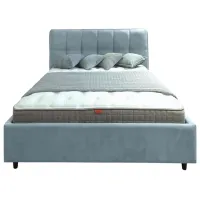 Кровать Crinela Isabela Prestige Velluto 15 160 x 200 см / Фанера / Серебристо-серый photo 3