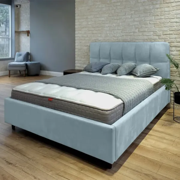 Кровать Crinela Isabela Prestige Velluto 15 160 x 200 см / Фанера / Серебристо-серый photo 4