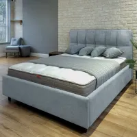 Кровать Crinela Isabela Prestige Glow 15 180 x 200 см / Фанера / Светло Серый photo 4