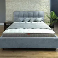 Кровать Crinela Isabela Prestige Glow 15 180 x 200 см / Фанера / Светло Серый photo 5