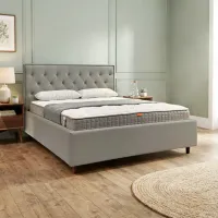 Кровать Crinela Elena Prestige Velluto 03 140 x 200 см / Фанера / Темно-бежевый photo 2