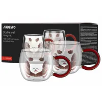 Набор чашек Ardesto Animals 280 мл / Боросиликатное стекло / Прозрачный photo 3