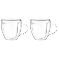 Set de cești Ardesto AR2625BHL 250 ml / Sticlă borosilicată / Transparent