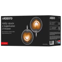 Set de cești Ardesto AR2625BHL 250 ml / Sticlă borosilicată / Transparent photo 5