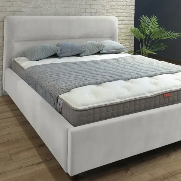 Кровать Crinela Alisa Prestige Velluto 02 140 x 200 см / Фанера / Бежевый photo 4