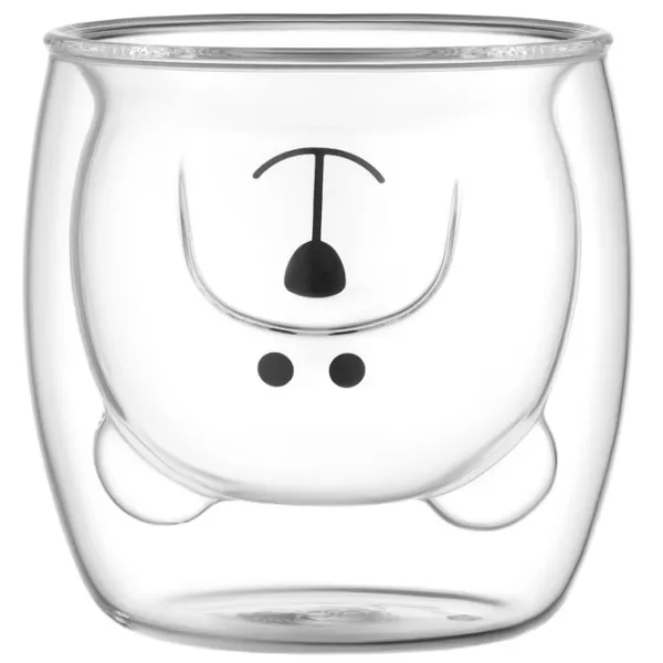 Set de cești Ardesto Animals 250 ml / Sticlă borosilicată / Transparent photo 2