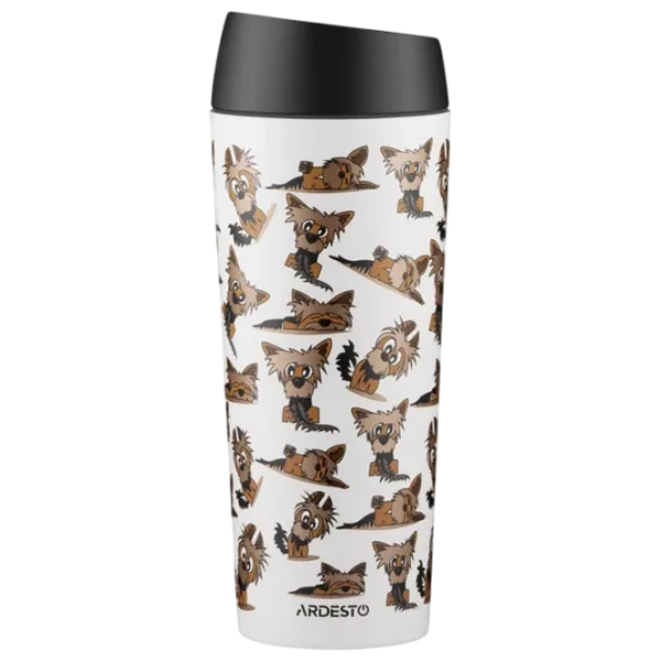 Cană termo Ardesto Coffee Time Yorkie Beige 0.45l photo 1