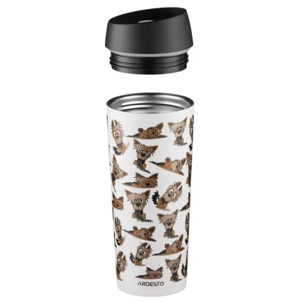 Cană termo Ardesto Coffee Time Yorkie Beige 0.45l photo 3