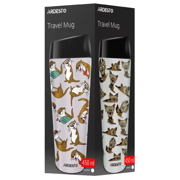 Cană termo Ardesto Coffee Time Yorkie Beige 0.45l photo 4