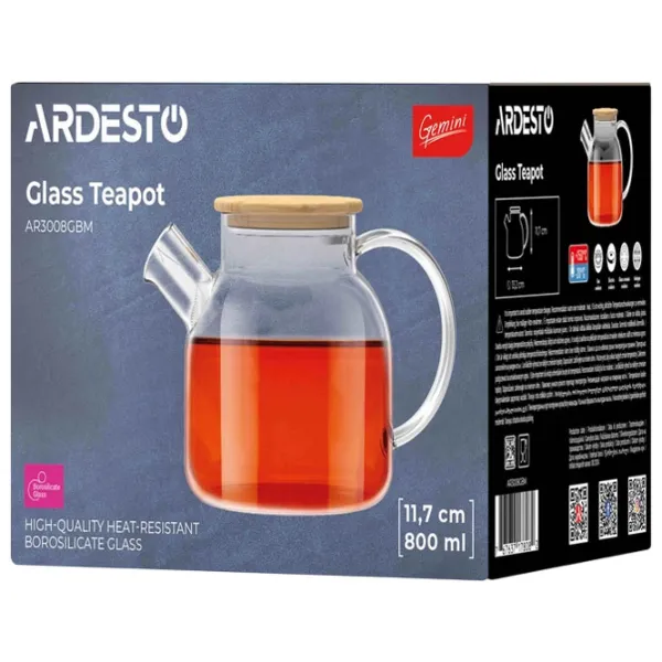 Заварочные чайники Ardesto AR3008GBM 0.8л / Прозрачный photo 7