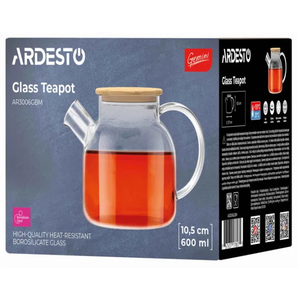 Заварочные чайники Ardesto AR3006GBM 0.6л / Прозрачный photo 7