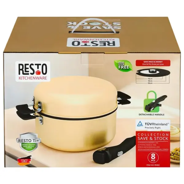 Набор кастрюль Resto 95802 2.15л Алюминий / Бежевый photo 13