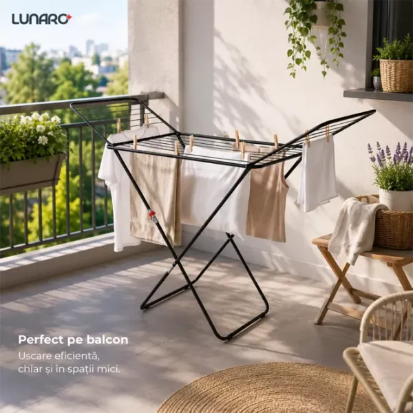 Сушилка для белья Lunaro LINEO-BK Напольная/ Сталь photo 2