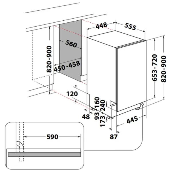 Посудомоечная машина Whirlpool WH4ID10CS60 Узкая / Черный photo 11