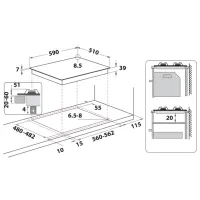 Plită încorporabilă pe gaz Whirlpool GMWL 628/IXL EE Inox / Inox photo 5