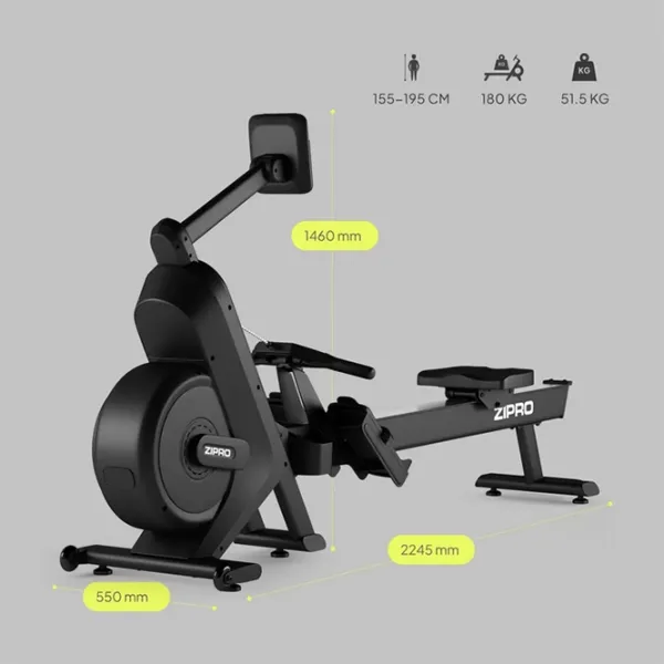 Гребной тренажёр Zipro Power 10 Черный photo 12