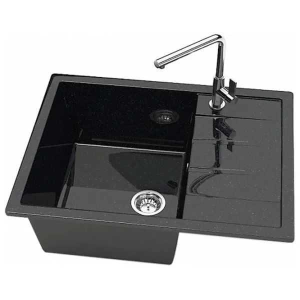 Chiuvetă Marrbaxx Z151Q4 64.5 x 50.5 / Piatră artificială / Black photo 2