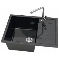 Chiuvetă Marrbaxx Z151Q4 64.5 x 50.5 / Piatră artificială / Black photo 2