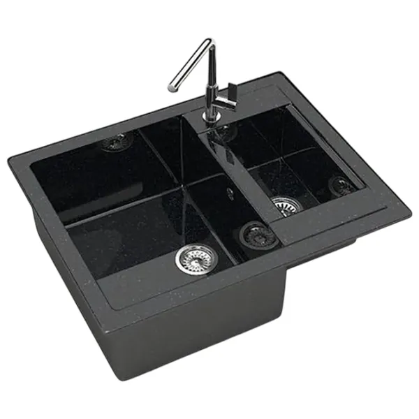 Chiuvetă Marrbaxx Z019Q4 60.5 x 49 / Piatră artificială / Black photo 3