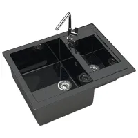 Chiuvetă Marrbaxx Z019Q4 60.5 x 49 / Piatră artificială / Black photo 3