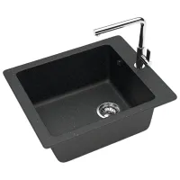 Chiuvetă Marrbaxx F008Q4 50 x 42.5 / Piatră artificială / Black photo 3