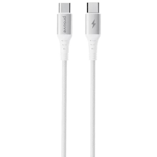 Cablu pentru telefon WireX Proove USB Type-C + USB Type-C 1 m / White