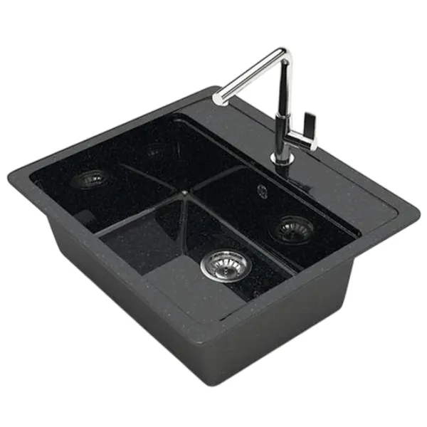Chiuvetă Marrbaxx Z009Q4 57 x 50.5 / Piatră artificială / Black photo 3