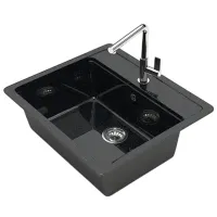Chiuvetă Marrbaxx Z009Q4 57 x 50.5 / Piatră artificială / Black photo 3