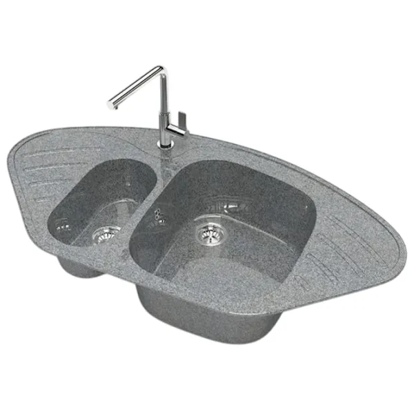 Chiuvetă Marrbaxx Z023Q8 94.5 x 50 / Piatră artificială / Gray photo 3