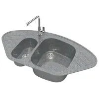 Chiuvetă Marrbaxx Z023Q8 94.5 x 50 / Piatră artificială / Gray photo 3