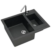 Chiuvetă Marrbaxx F019Q4 60.5 x 49 / Piatră artificială / Black photo 3