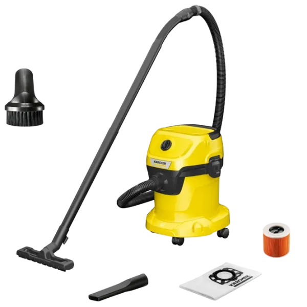 Промышленный пылесос KARCHER WD3 V-15/4/20 + щетка WD 1000 Вт / Желтый photo 1