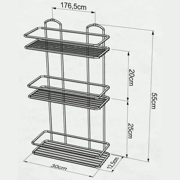 Raft pentru baie Teknotel BK019 Oțel inoxidabil / White photo 2