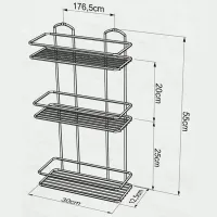 Raft pentru baie Teknotel BK019 Oțel inoxidabil / White photo 2