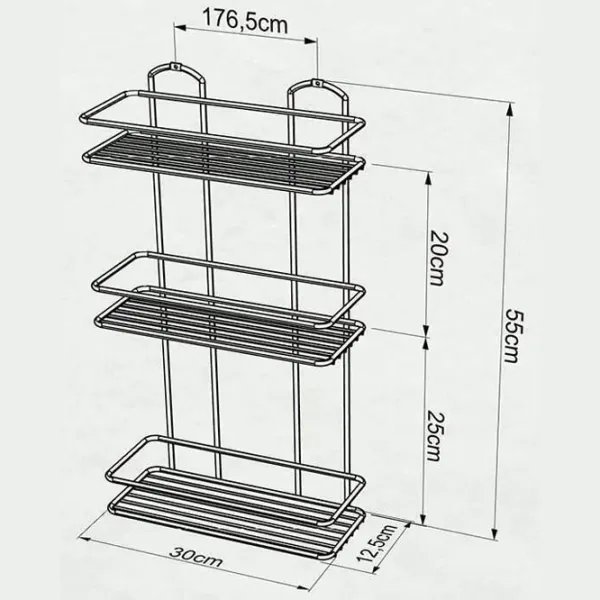 Raft pentru baie Teknotel BK019 Oțel inoxidabil / Black photo 2
