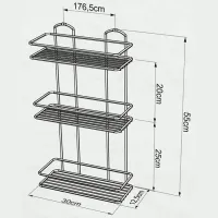 Raft pentru baie Teknotel BK019 Oțel inoxidabil / Black photo 2