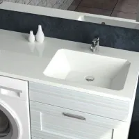 Lavoar Marrbaxx V121 Dreptunghiulară / Deasupra mașinii de spălat / White photo 3