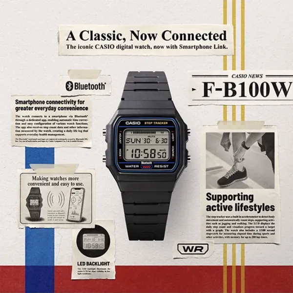 Ceas de mână pentru bărbați Casio F-B100W-1AEF Digital / 42 x 38 mm photo 4
