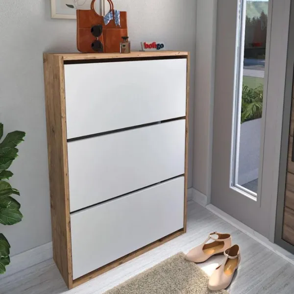 Dulap pentru încălțăminte Bofigo 18-03 110 x 73.6 x 24 /Pine /White photo 2
