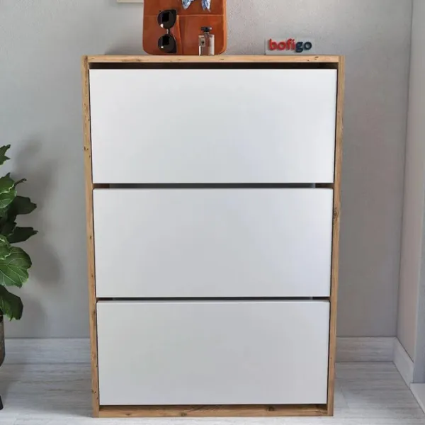 Dulap pentru încălțăminte Bofigo 18-03 110 x 73.6 x 24 /Pine /White photo 3