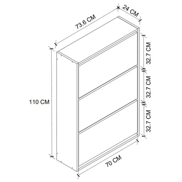 Dulap pentru încălțăminte Bofigo 18-03 110 x 73.6 x 24 /Pine /White photo 6