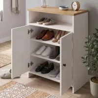 Dulap pentru încălțăminte Bofigo 18-17 86 x 62 x 35 /White /White photo 5